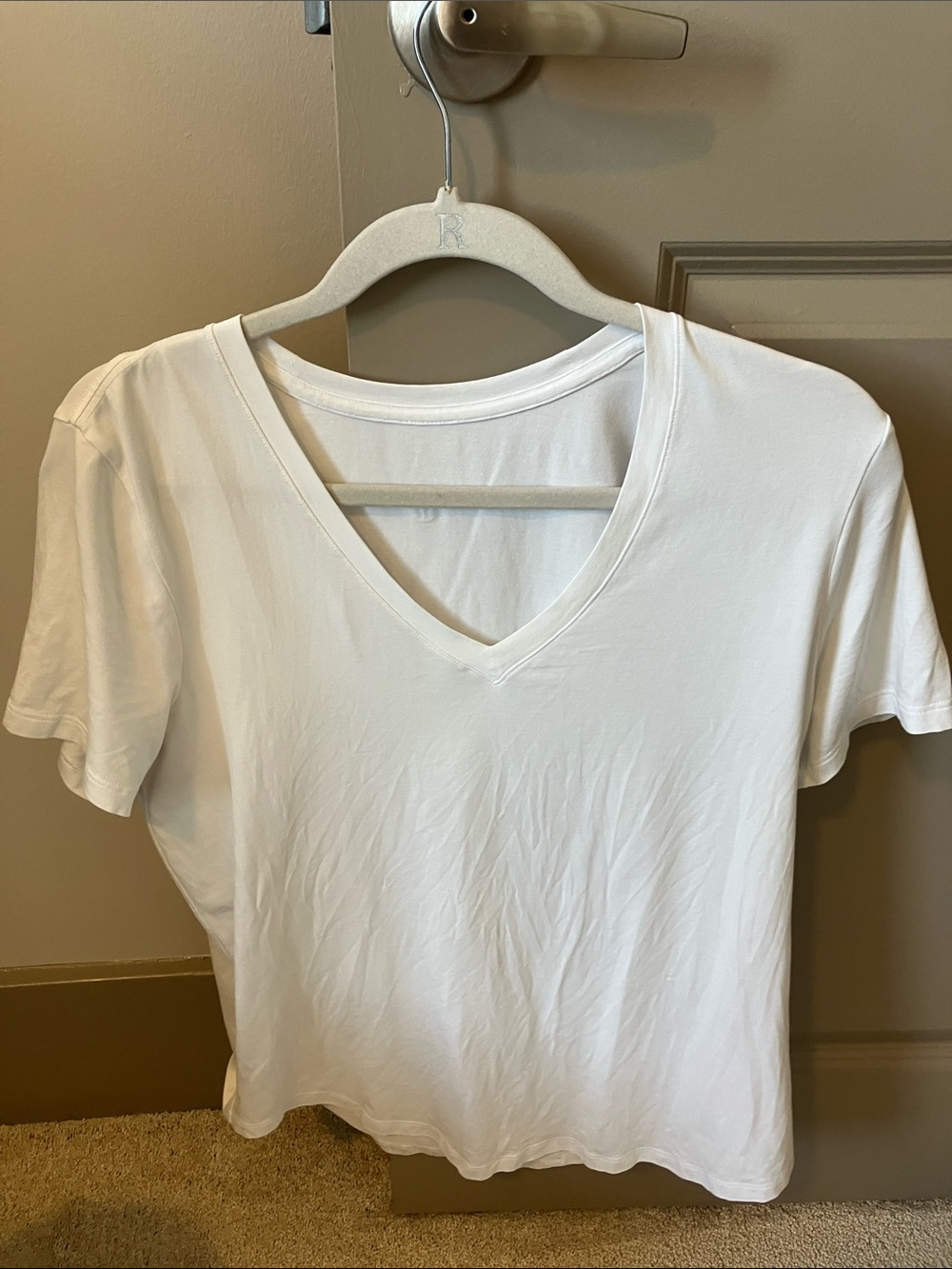 lululemon athletica White V-Neck Short Sleeve Love Tee
